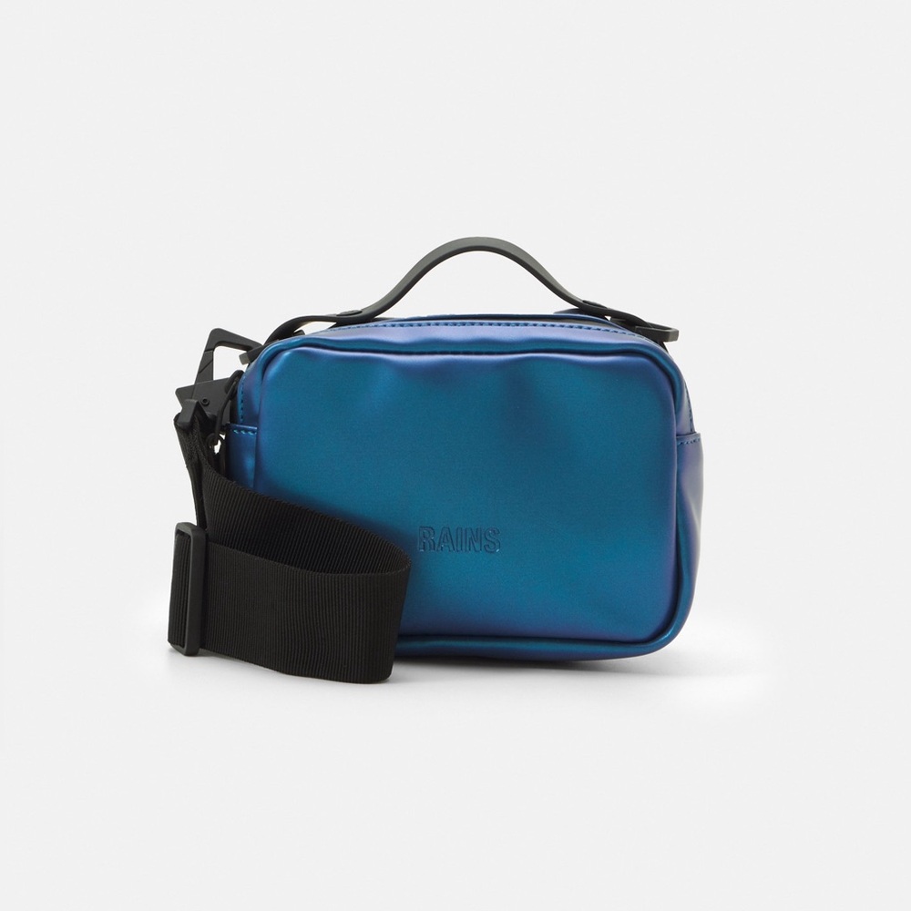 RAINS Unisex Micro Oil Blue Laser Box Crossbody Bag NEW
